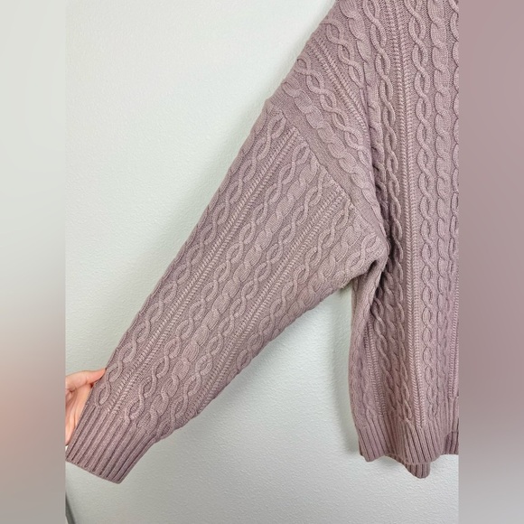 Sunday Best Women's Medium Peggy Sweater Cable Knit Oversized Deep Taupe Neutral - Picture 9 of 16